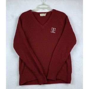 Vtg College Wear By Gepner Knit Pullover Texas A&M Sweater Size Small Red Maroon